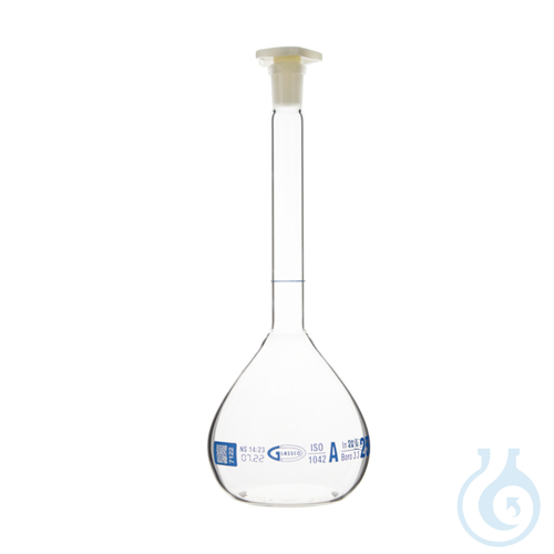 Volumetric flask class A with plastic stopper, with individual certificate and Q - Luminix Health