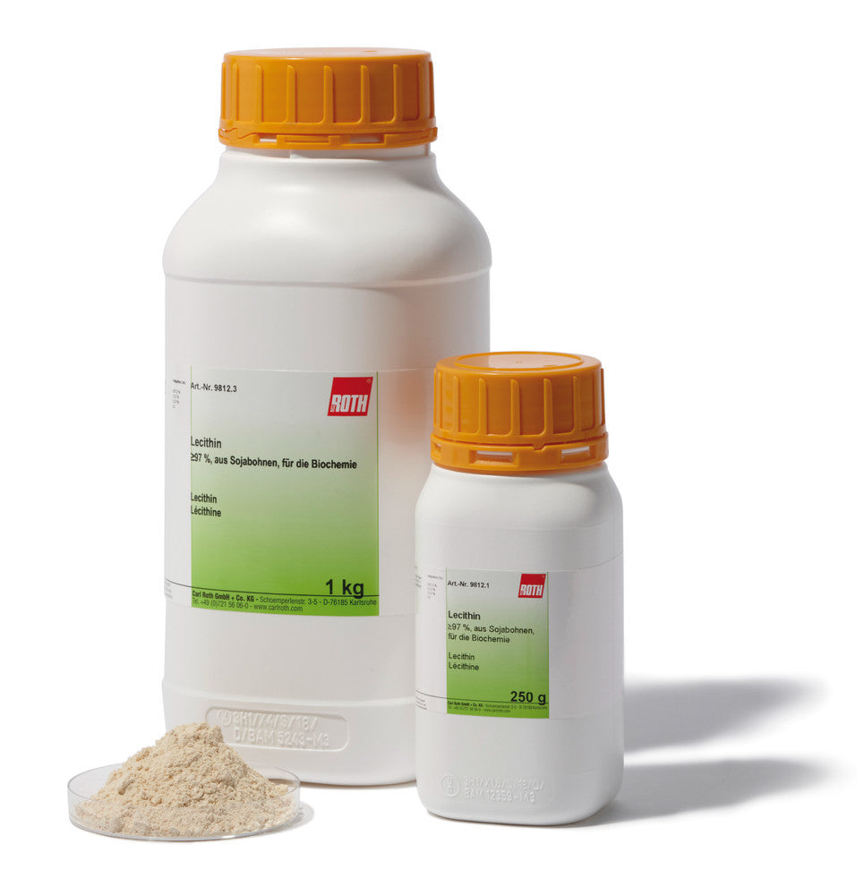 Lecithin, min. 97 %, made from soybeans, for biochemistry, 250 g, plastic - Luminix Health