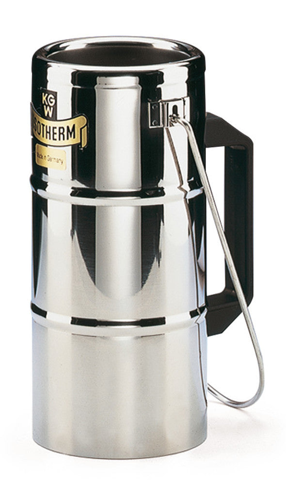 Dewar, 2 l, cylindric, with handle, chrome-nickel steel, Ø inner 100 mm - Luminix Health