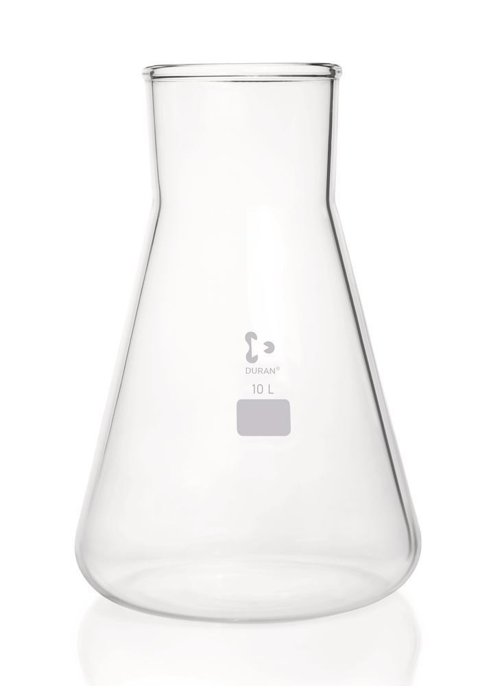 Wide neck Erlenmeyer flask, DURAN®, without scale, 10000 ml, 1 unit(s) - Luminix Health