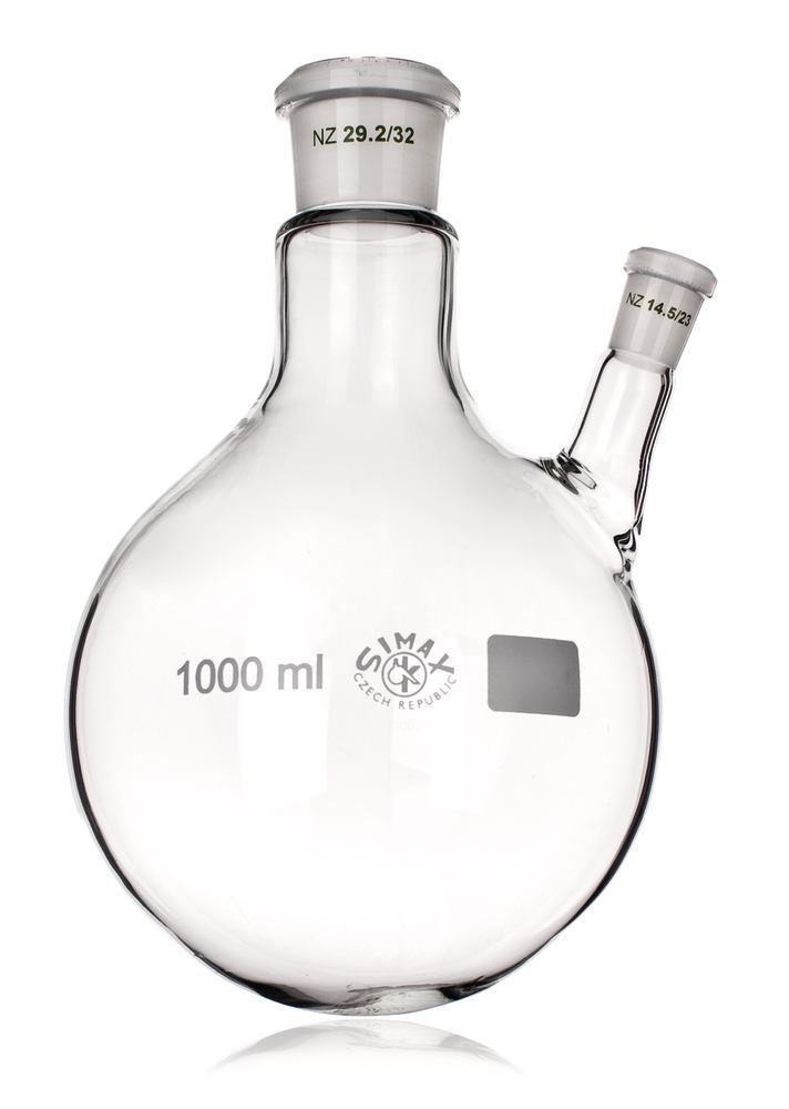 Rotilabo®-double neck round bottom flask, 500ml, borosilic.glass, NS29/32(14/23) - Luminix Health