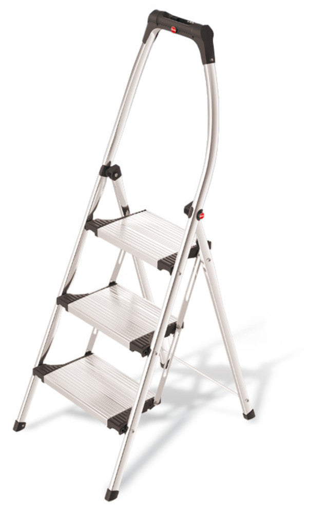 Folding stepladder, 3 steps, cap. 150 kg, 550 x 1540 mm, 1 unit(s) - Luminix Health