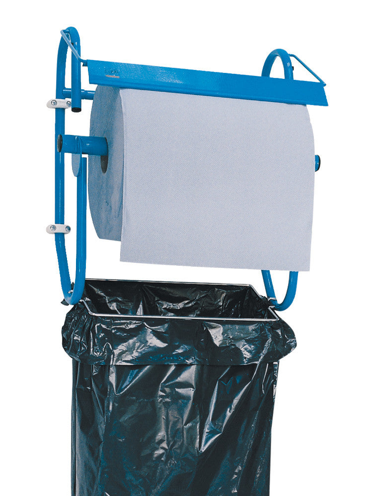 Wall roll holder, roll width max. 42 cm, tear bar and holder for waste bags 120l - Luminix Health