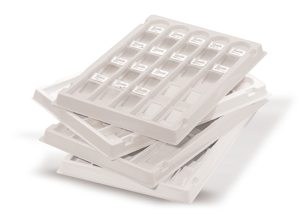 ROTILABO® micr. slide tray, white, ABS, ABS, L 299 x W 206 x H 18 mm, 20 slides - Luminix Health