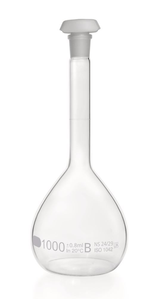 DURAN®-volumetric flask, class B, 1000 ml, white graduation, 2 unit(s) - Luminix Health