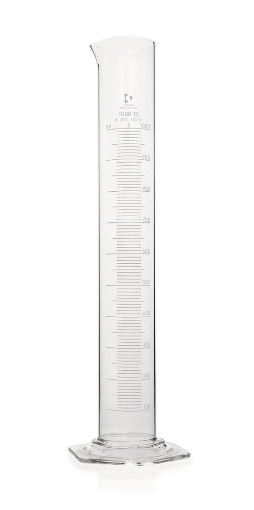 DURAN®-meas. cylinder, cl.B, grad. white, 1000 ml, grad. 10 ml, high form - Luminix Health