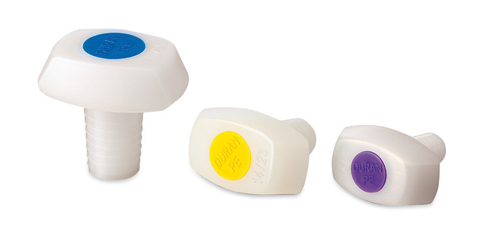 Standard ground glass joint stoppers, PE, NS 45/40, insert brown, 1 unit(s) - Luminix Health