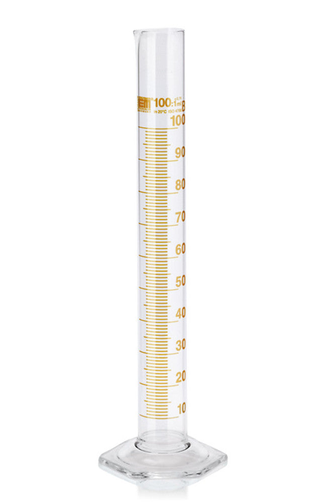 Cl. B measuring cylinders,amber markings, DURAN®, tall, subdivision 0.2 ml - Luminix Health