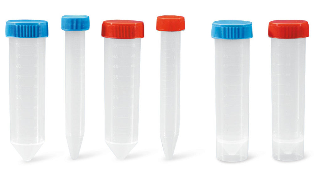 PP centrifuge tubes, without rim, blue, non-sterile, 15 ml, 750 pieces - Luminix Health