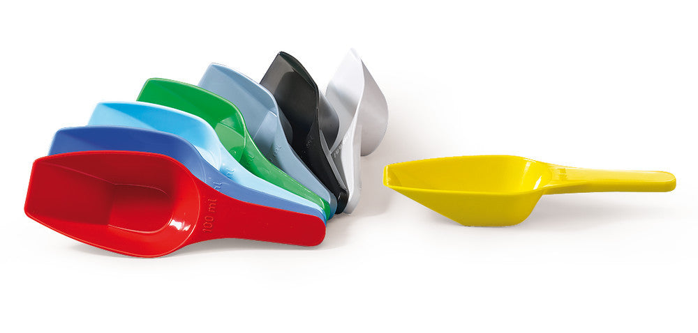 Plastic scoops made of PP, white, 12 unit(s) - Luminix Health
