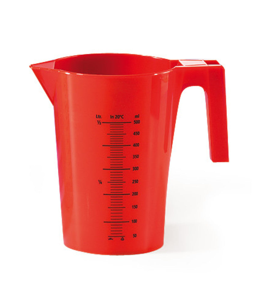 Measuring beaker made of PP, 500 ml, red, 1 unit(s) - Luminix Health