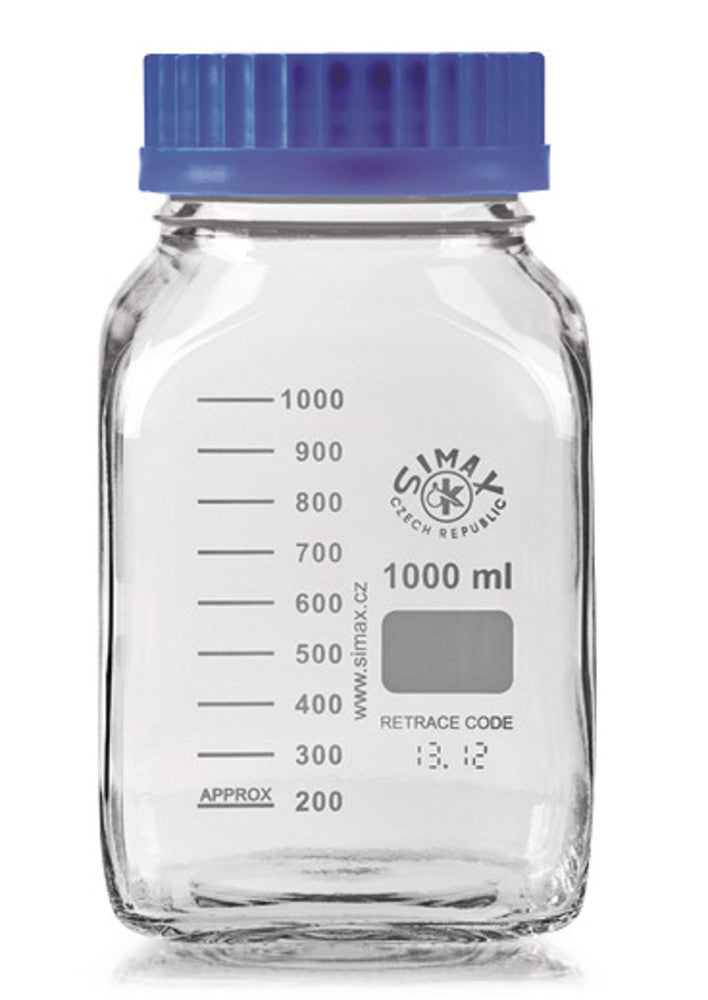 Rotilabo®-square lab. bottles, clear gl., 5000 ml, borosilicate glass, GL80 - Luminix Health