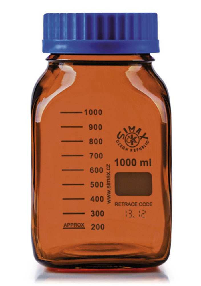 Rotilabo®-square lab. bottles, brown gl., 5000 ml, borosilicate glass, GL80 - Luminix Health