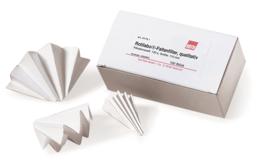 Rotilabo®-folded filters, type 600P, cellulose, Ø membrane 240 mm, 100 unit(s) - Luminix Health