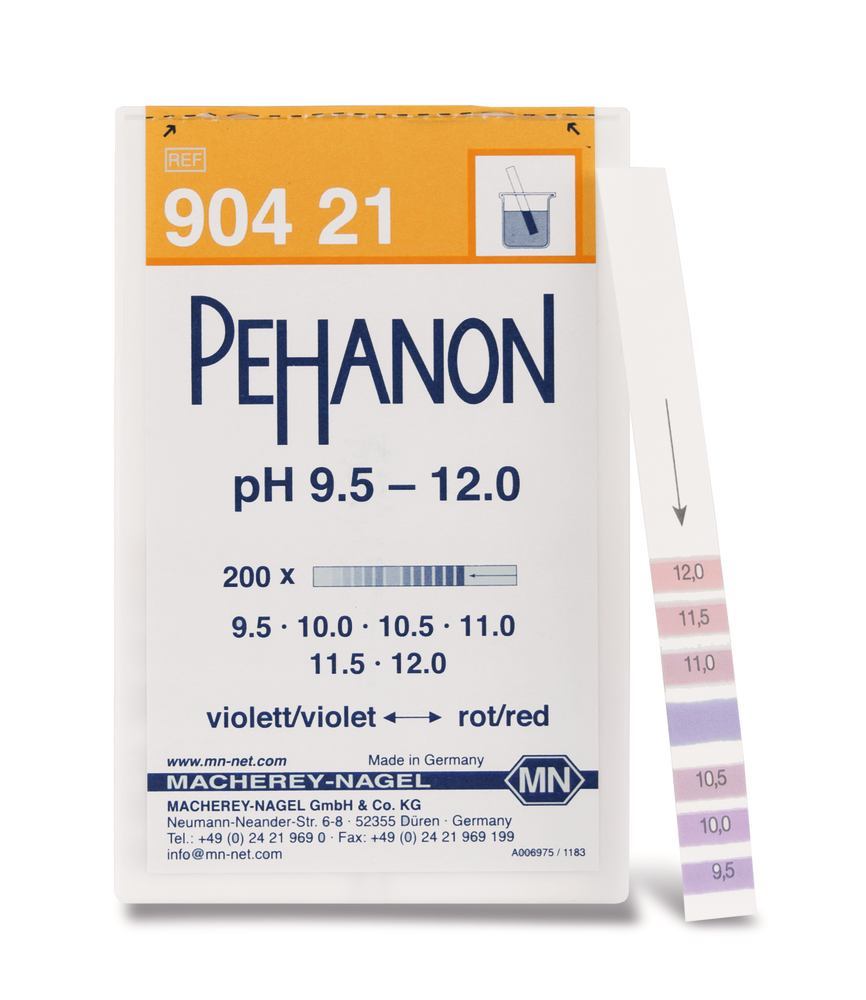 Indicator papers PEHANON®, with imprinted pH-scale, pH 9.5-12.0, 200 unit(s) - Luminix Health