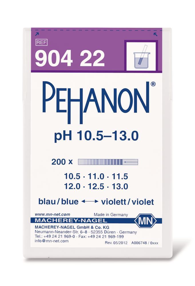 Indicator papers PEHANON®, with imprinted pH-scale, pH 10.5-13.0, 200 unit(s) - Luminix Health