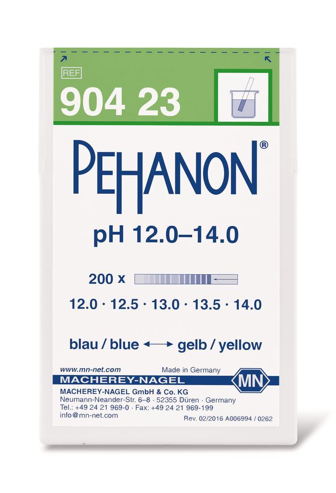 Indicator papers PEHANON®, with imprinted pH-scale, pH 12.0-14.0, 200 unit(s) - Luminix Health