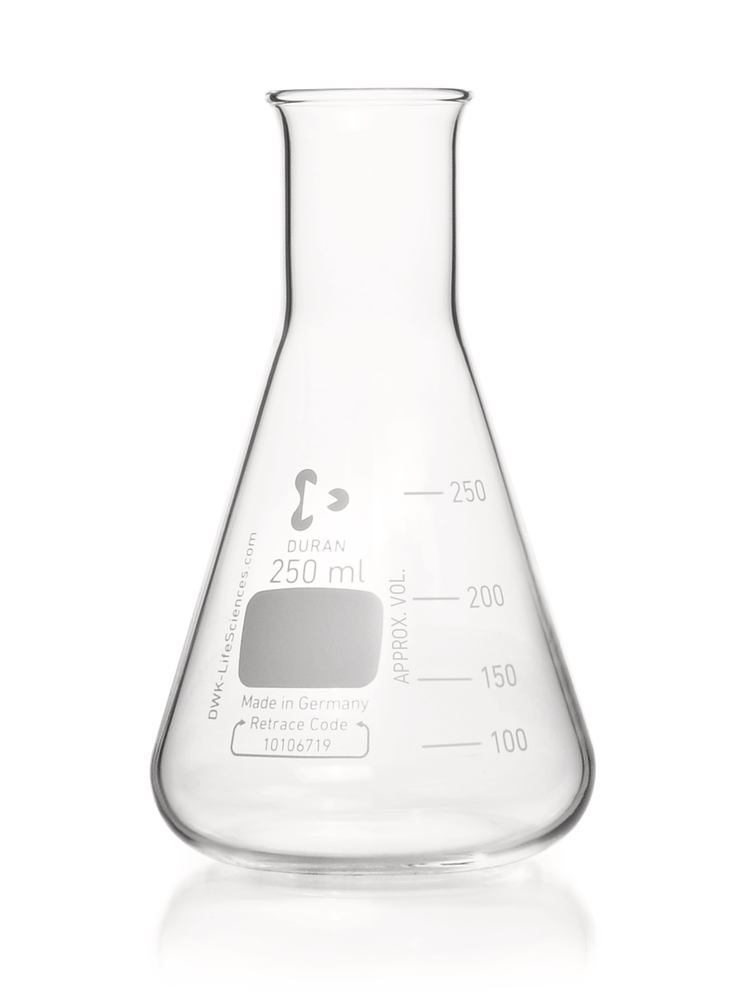 Narrow neck Erlenmeyer flasks, DURAN®, graduation, 250 ml, ISO 1773, 10 unit(s) - Luminix Health