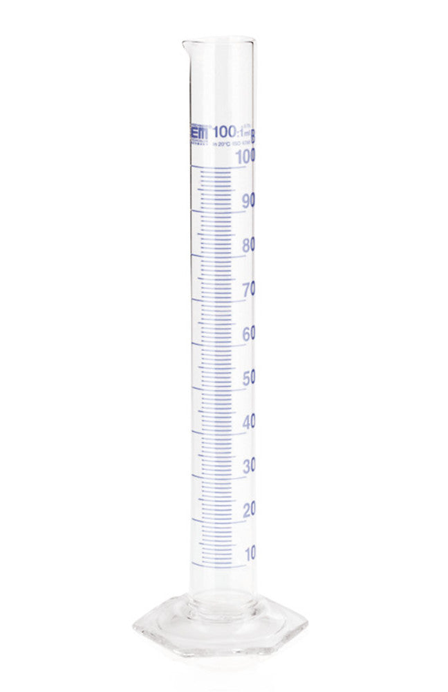 Cl. B measuring cylinders, blue markings, DURAN®, tall, graduation 5.0 ml - Luminix Health