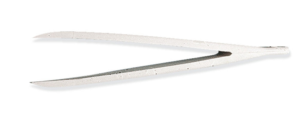 Plastic forceps, smooth tips, white, length 112 mm, 1 unit(s) - Luminix Health