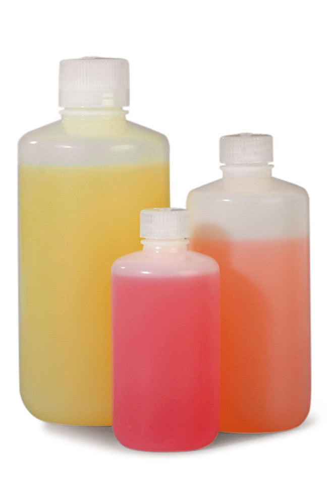 Fluorinated narrow neck bottles, HDPE, leakproof, 1000 ml, 6 unit(s) - Luminix Health