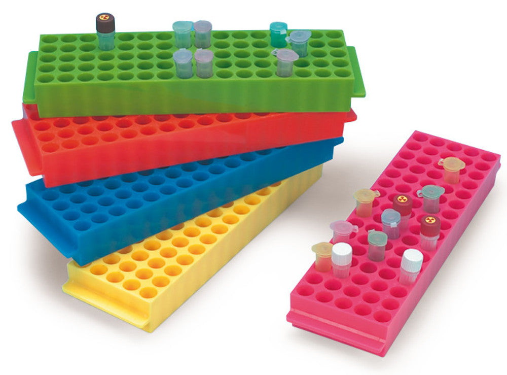 Rotilabo®-test tube rack, PP, yellow, holes 80 (5 x 16) Ø 11 mm, 1 unit(s) - Luminix Health