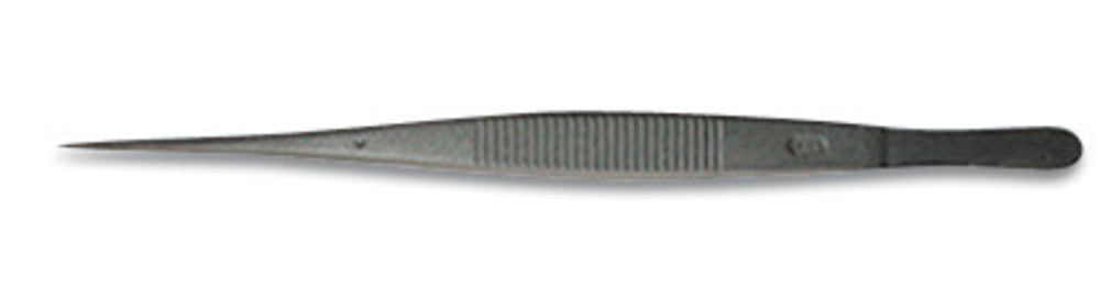 Forceps with PTFE-coating, pointed, stainless steel, black, length 145 mm - Luminix Health