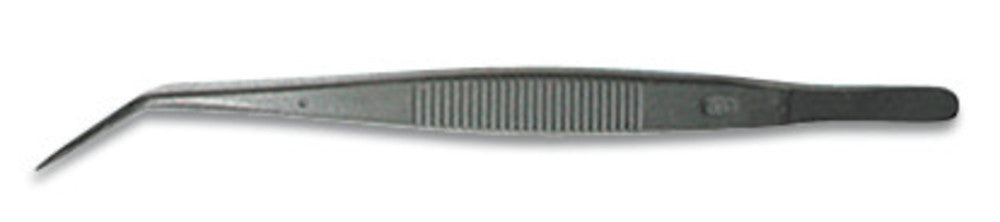 Forceps w. PTFE-coating, pointed/curved, stainless steel, black, length 115 mm - Luminix Health