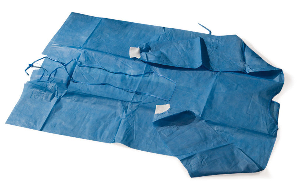 BEESANA® surgical gown, blue, L 150 cm, size XL/XXL, 10 unit(s) - Luminix Health