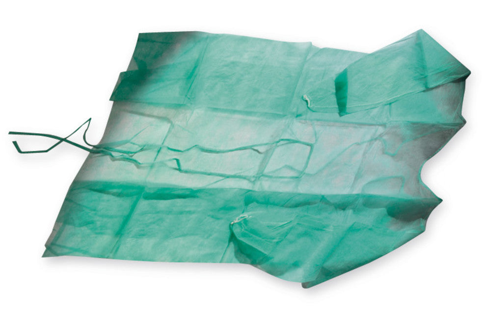 BEESANA® disposable gown for visitors, green, L 140 cm, 10 unit(s) - Luminix Health
