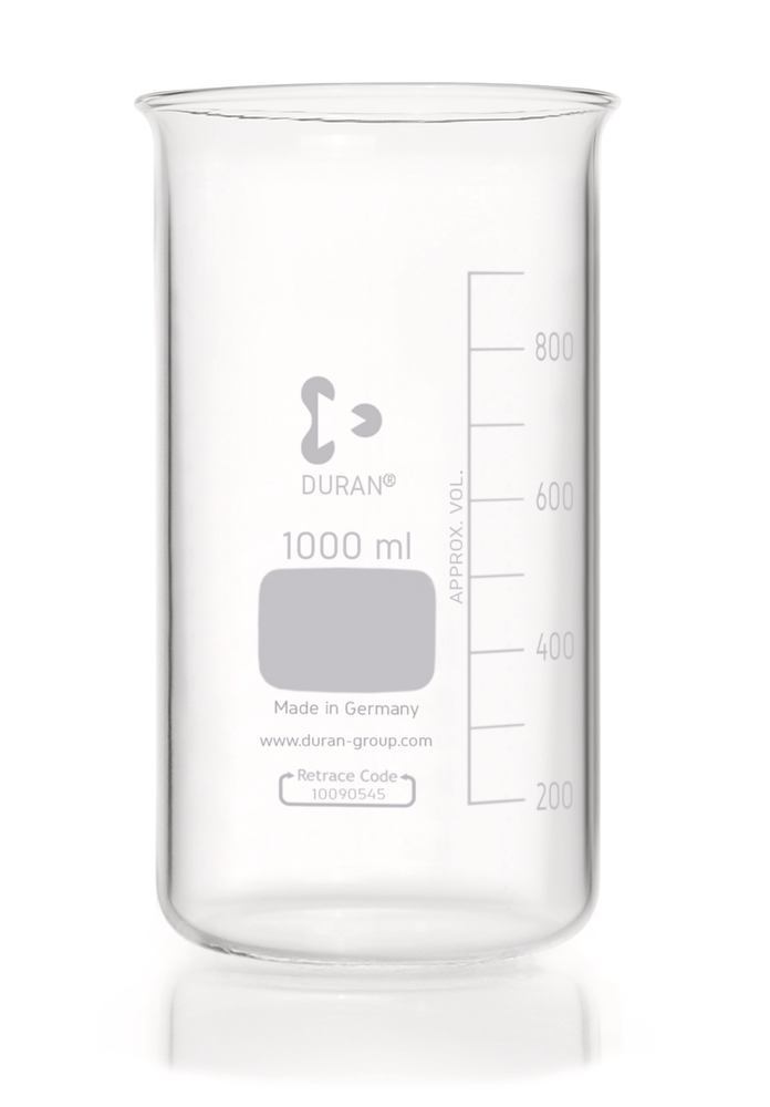 Beaker without spout, 1000 ml, Ø 95 x H 180 mm, 10 unit(s) - Luminix Health