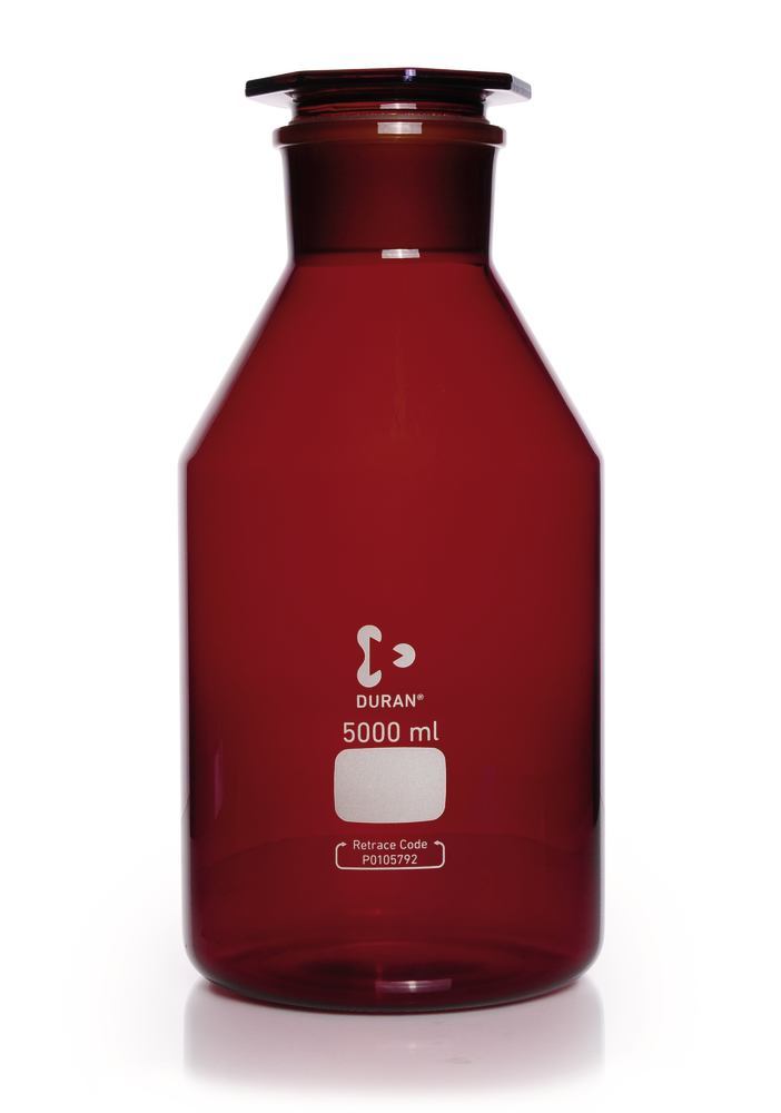 Wide neck storage bottle, glass stopper, DURAN®, amber, 5000 ml, 1 unit(s) - Luminix Health