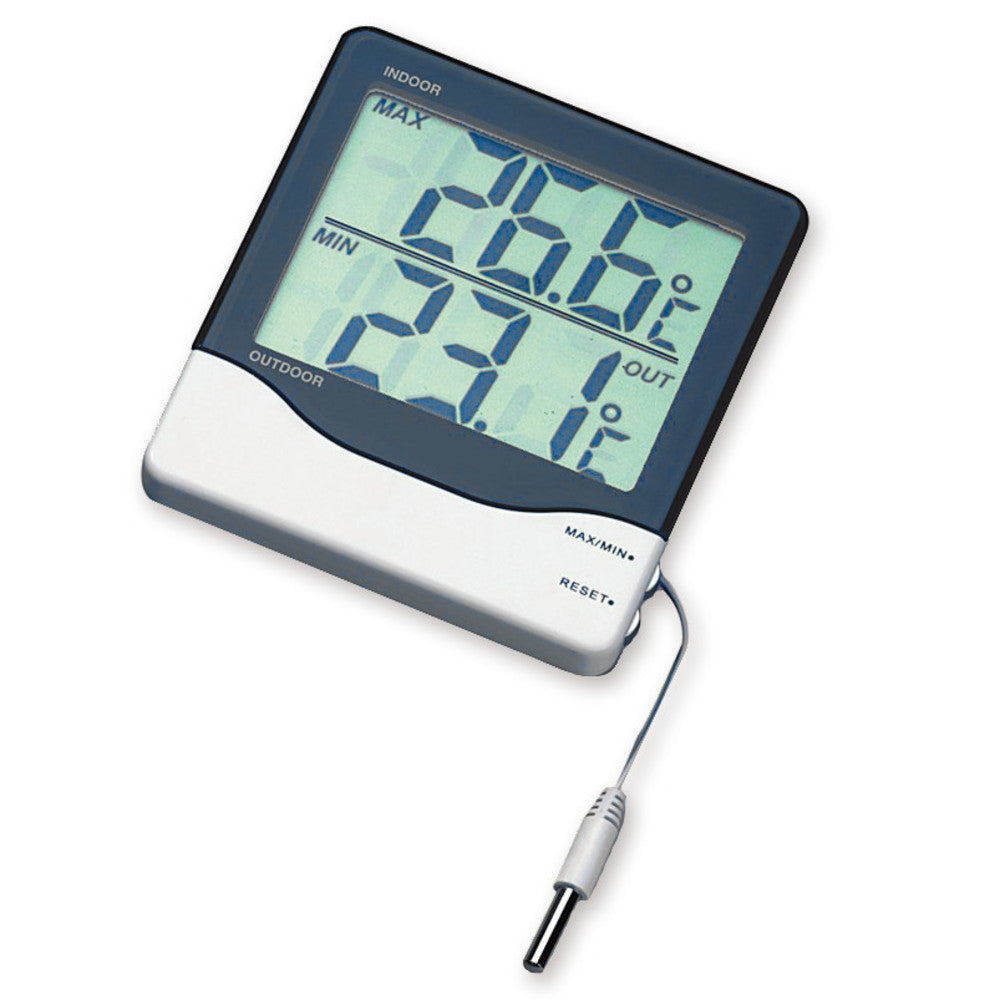 Indoor/outdoor thermometer, range inside/outside -10-+50/-50-+70 °C, 1 unit(s) - Luminix Health