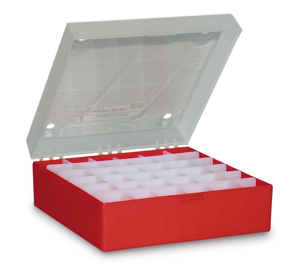 Rotilabo® cryogenic boxes, PP, red, H 52 mm, 5 unit(s) - Luminix Health