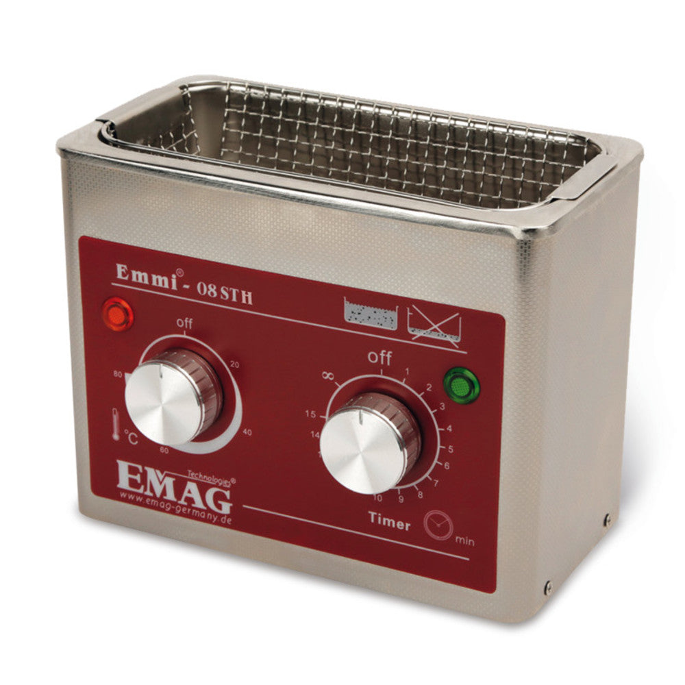 Ultrasonic cleaning unit Emmi® 08STH, with heating, vol. 0.8 l, 1 unit(s) - Luminix Health