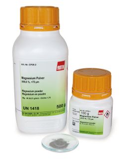 Magnesiumpoeder, min. 99,8 %, min. 75 µm, 100 g, Carl Roth, art. CP20.1
