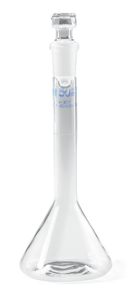 Volumetric flask, trapezoidal shape, w. glass stop., st.gr.joint 10/19, 10ml - Luminix Health