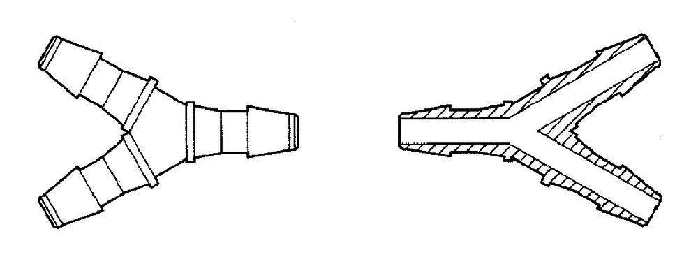 Rotilabo®-mini-tubing connectors, PP, Y-shape, for tubing inner-Ø 2.4 mm - Luminix Health