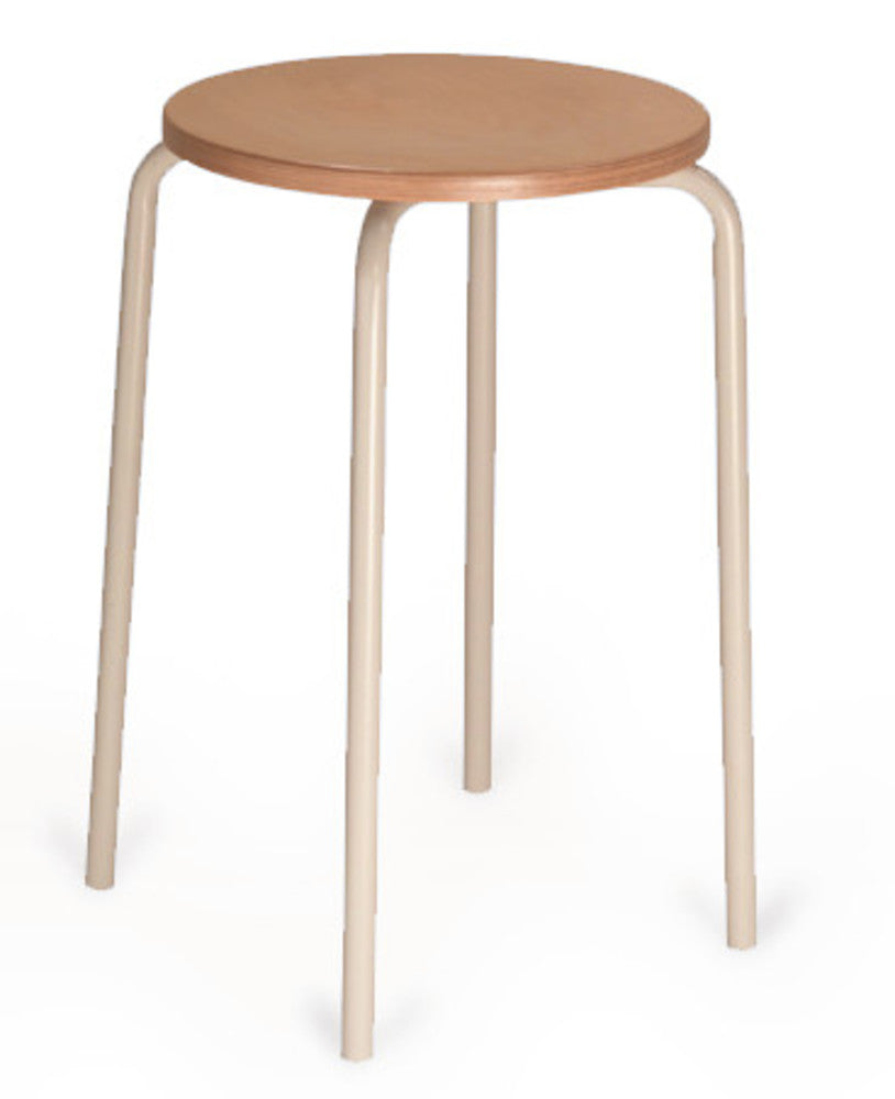 Stackable stool, seat beech natural, frame light grey, H 500 mm, 1 unit(s) - Luminix Health