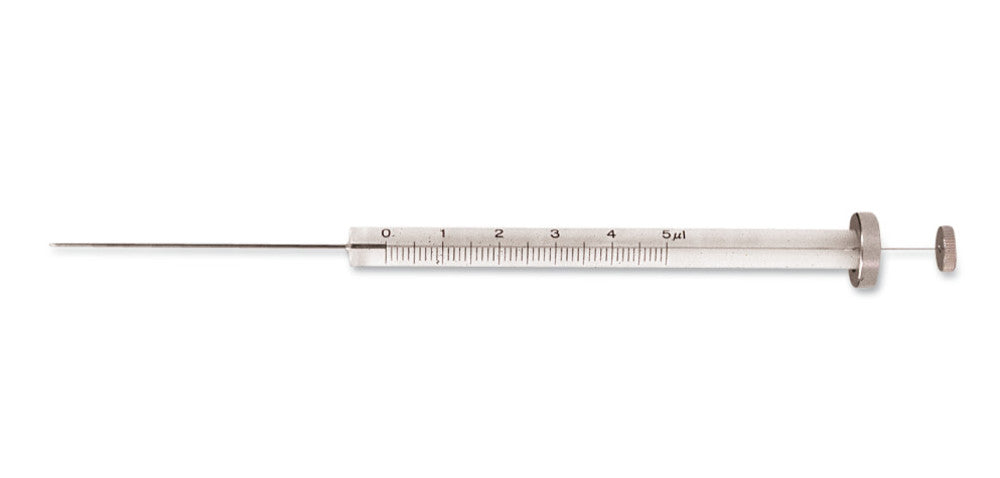Stand. microlitre syringe, needle tight, slanted tip, L 50 mm, 5 µl, 1 unit(s) - Luminix Health