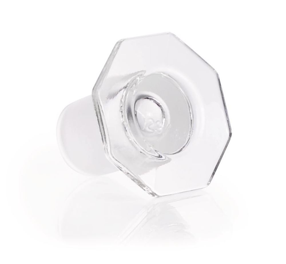 Glass-stoppers, semi-hollow, DURAN®, octagonal, standard ground joint 29/32 - Luminix Health