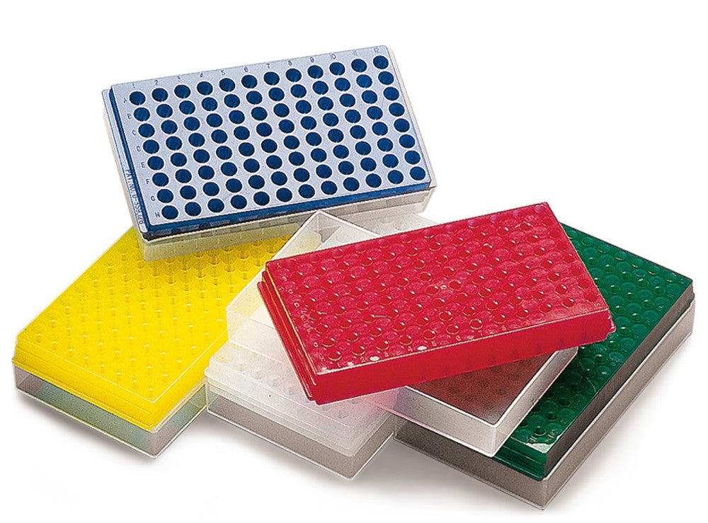 Rotilabo®-micro-centrifuge tube rack, PP, blue, double-sided, 96 holes - Luminix Health