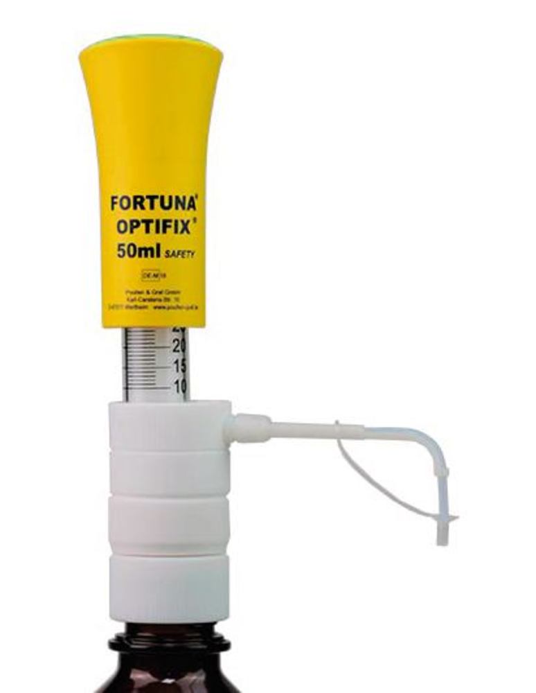 FORTUNA® OPTIFIX® SAFETY dispenser, PTFE coated, 10 - 50 ml, 1 unit(s) - Luminix Health