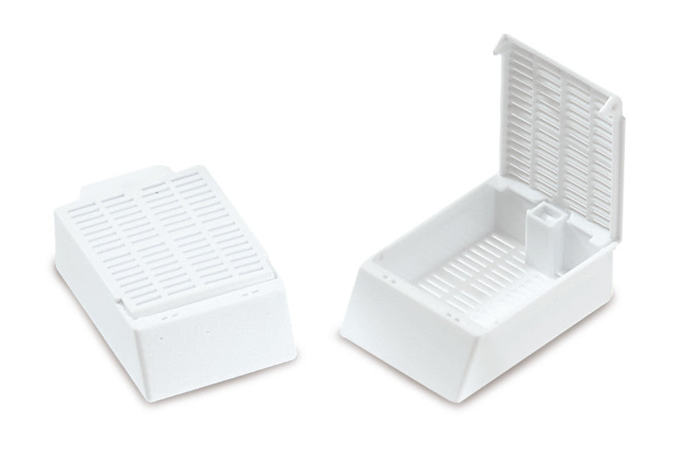 Embedding cassettes, Macro, white, spec. polymer L 41xW 27.5xH 12 mm - Luminix Health