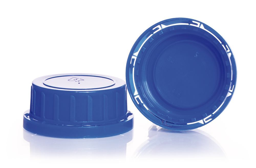 Tamper-evident closures, blue, Thread 54, short form, PP, 10 unit(s) - Luminix Health