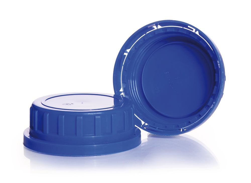 Tamper-evident closures, blue, Thread 60, short form, PP, 10 unit(s) - Luminix Health