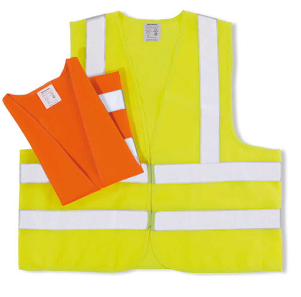 Safety vest two reflective strips and strips over the shoulders, orange - Luminix Health