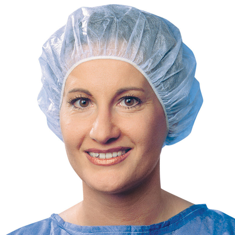 Bouffant caps Suavel® Astrid, size 53 cm, blue, 100 unit(s) - Luminix Health