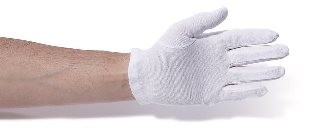 Cotton gloves, heavy duty, length approx. 24 cm, size 11, 12 pair - Luminix Health