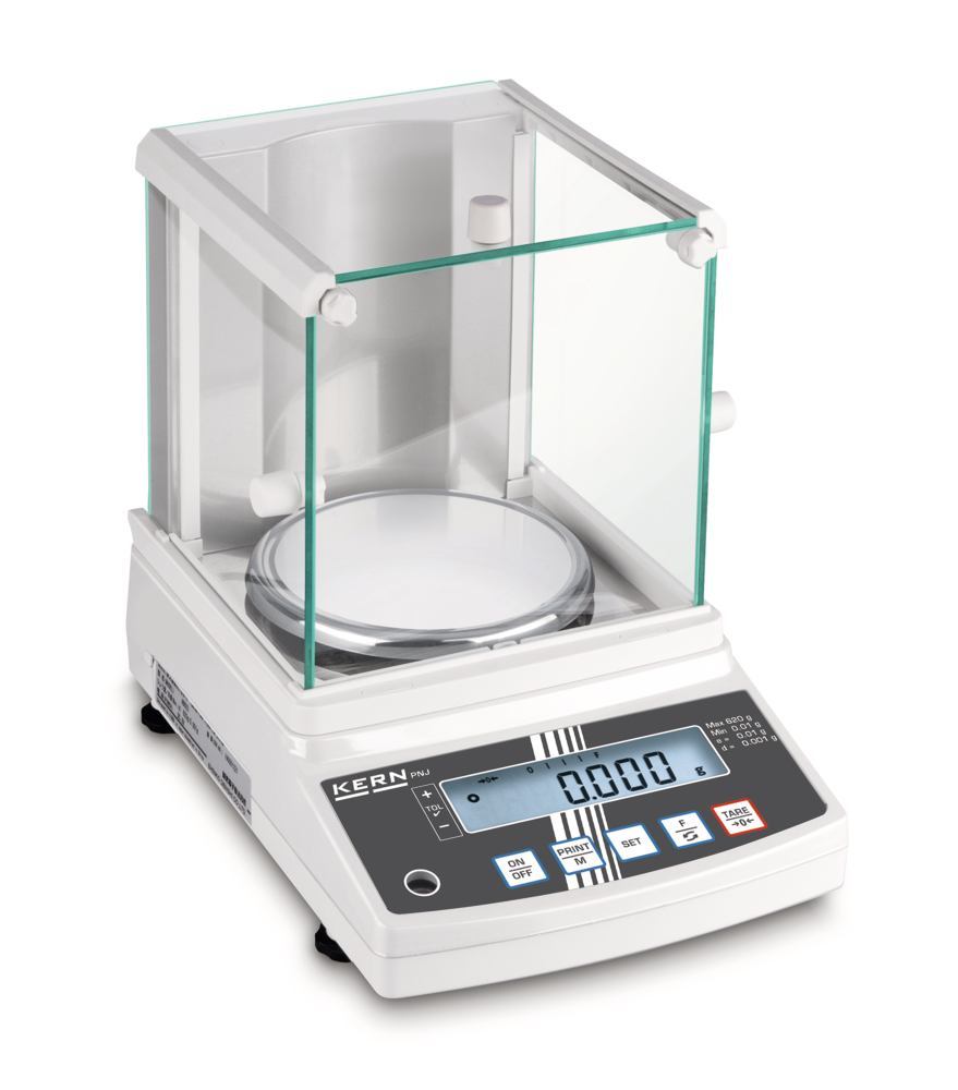 Precision balance, calibr.,PNJ 600-3M(W), draft shield, max. 620 g, d=0.001 g - Luminix Health